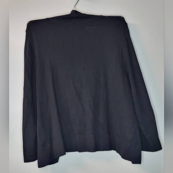 Dana Buchman Black Rayon Sweater Open Cardigan Jacket Cover Up Sz M - Picture 3 of 4
